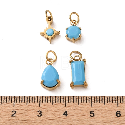 4Pcs 4 Styles Dyed Synthetic Turquoise Faceted Pendants GG-CBAC8BB-01G-1