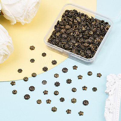480Pcs 12 Styles Alloy & Brass Bead Cap Sets TIBE-SP0001-20-1