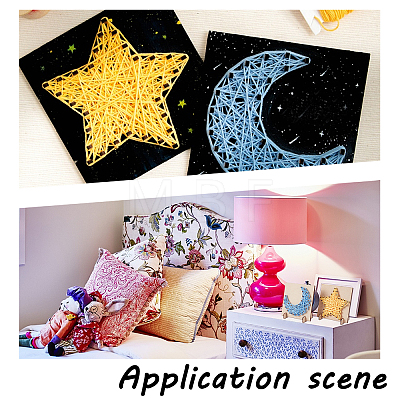   2Sets Star & Moon 3D DIY Nail String Art Kit Arts And Crafts for Adults DIY-PH0002-87-1