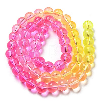 Dyed & Heated Synthetic Quartz Beads Strands G-P502-01B-05-1