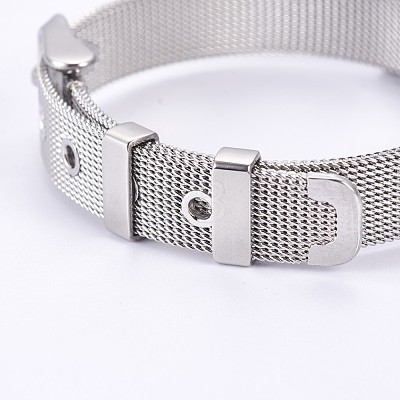 Unisex 304 Stainless Steel Watch Band Wristband Bracelets BJEW-L655-029-1