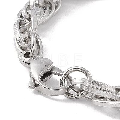 304 Stainless Steel Oval Link Rope Chains Bracelet for Men Women STAS-E001-05P-1