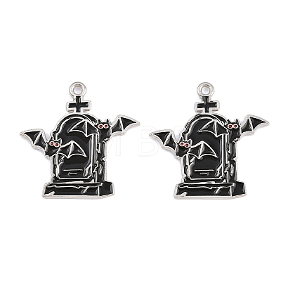 Alloy with Black Enamel Pendants AL-CBA2919-02P-04-1