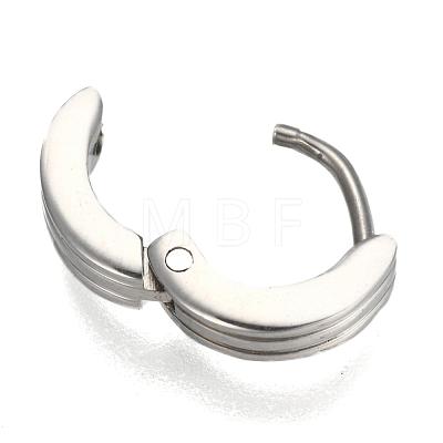 Personalized Unisex 304 Stainless Steel Huggie Hoop Earrings EJEW-G120-37A-1