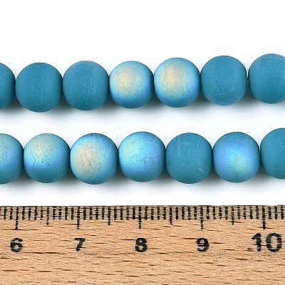 Frosted Opaque Glass Beads Strands GLAA-T032-P8mm-MBB13A-1