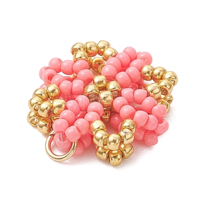 Glass Seed Beaded Pendants PALLOY-MZ01267-03-1