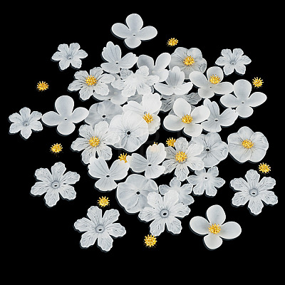 50Pcs 5 Styles Transparent Acrylic Bead Caps MACR-TA0002-88-1