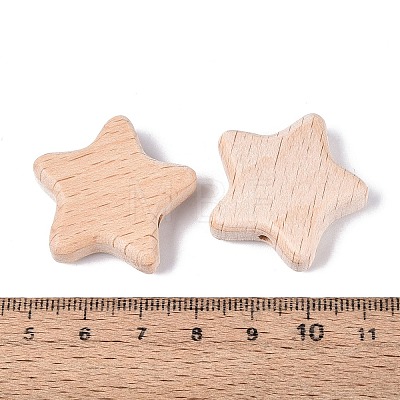 Natural Beech Wood Beads WOOD-Q001-05-1