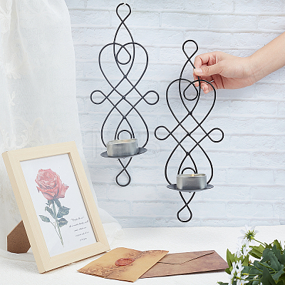 Iron Hanging Candle Holder AJEW-WH0171-54B-1