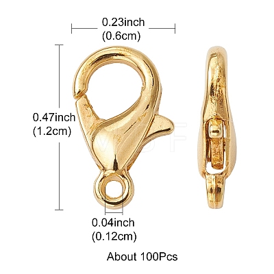 Zinc Alloy Lobster Claw Clasps FIND-FS0001-75G-1