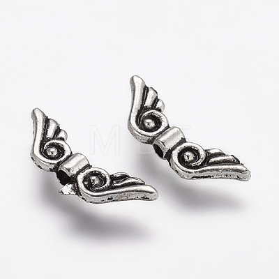 Tibetan Style Alloy Angel Wing Beads TIBEB-4999-AS-NR-1