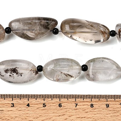 Natural Lodolite Quartz Beads Strands G-F820-M01-03-1