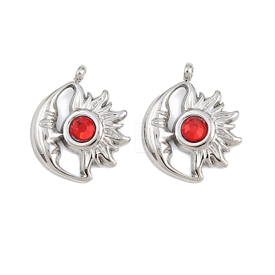 304 Stainless Steel Rhinestone Pendants STAS-Z166-24P-01-1
