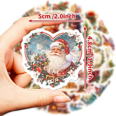 50Pcs Christmas Theme Cartoon Paper Stickers DIY-P085-06-1