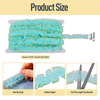10M Double Layer Polyester Lace Ribbon OCOR-TA0004-14E-1