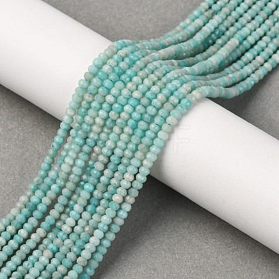 Faceted Rondelle Natural Amazonite Bead Strands G-F289-06A-1