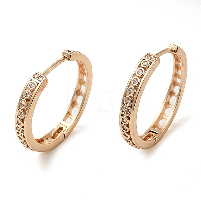 Brass Micro Pave Cubic Zirconia Hoop Earrings EJEW-M238-84KCG-1