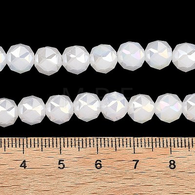 Electroplate Transparent Glass Beads Strands GLAA-H040-01I-1