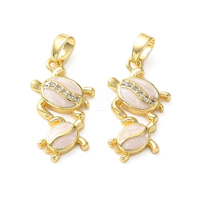 Brass Micro Pave Clear Cubic Zirconia Pendants CU-CBA2554-09G-01-1