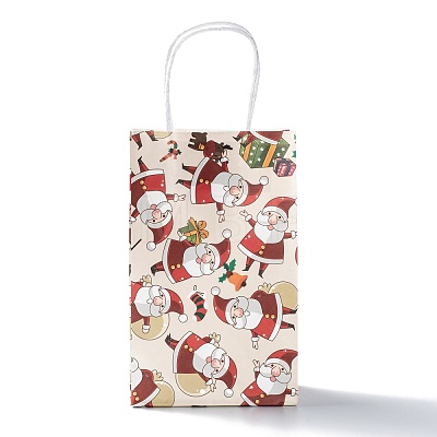 Christmas Theme Kraft Paper Gift Bags CARB-L009-A02-1