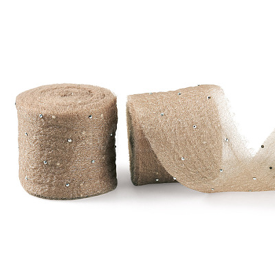 2Rolls Polyester Hot-fix Rhinestone Raw Edges Ribbon OCOR-TA0003-95G-1