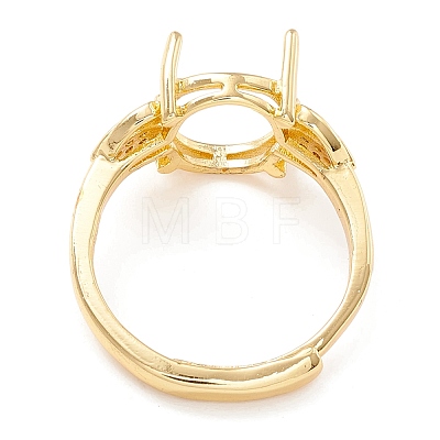 Brass Cubic Zirconia Adjustable Ring Components KK-K266-08G-1