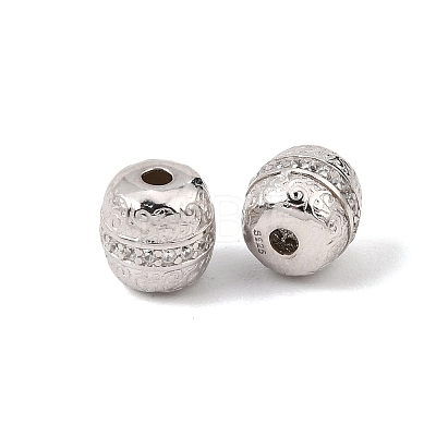 925 Sterling Silver Micro Pave Clear Cubic Zirconia Beads SE-CBAF1B2-15P-1