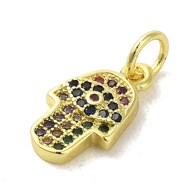 Brass Micro Pave Cubic Zirconia Charms KK-M283-13I-02-1