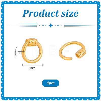 4Pcs Sterling Silver Locking Carabiner FIND-PH0026-94G-1