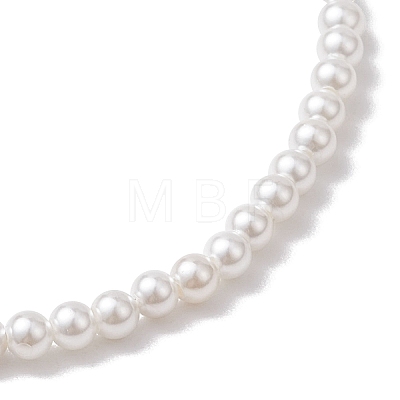 Rond Shell Pearl Beaded Stretch Bracelets for Women BJEW-JB11038-1