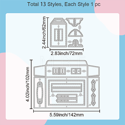 Carbon Steel Cutting Dies Stencils DIY-WH0309-1786-1