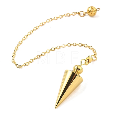 Brass Dowsing Pendulum Big Pointed Cone Pendants KK-H491-04G-1