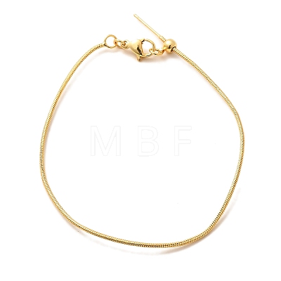 Rack Plating Brass Snake Chain Adjustable Slider Bracelets Making for Women BJEW-G735-11G-1