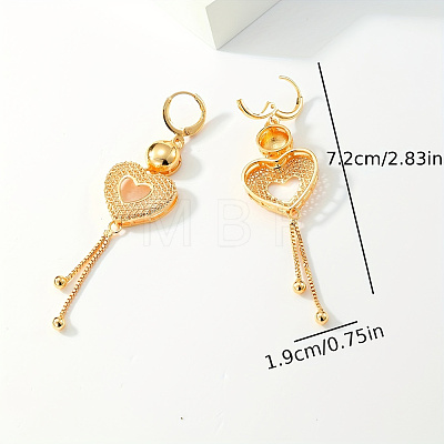 Heart Tassel Brass Hoop Earrings JA5879-1