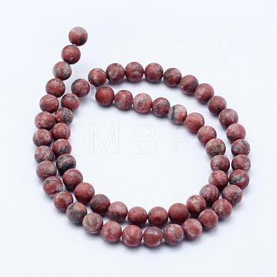 Natural Sesame Jasper/Kiwi Jasper Beads Strands G-F518-23-6mm-1