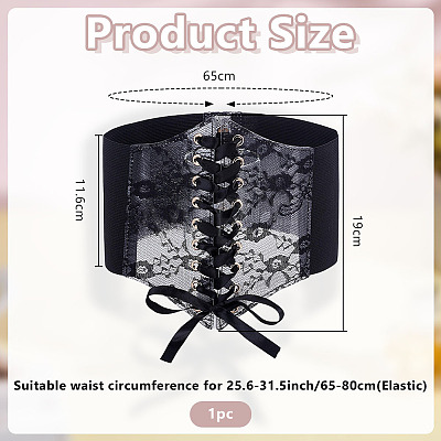 1Pc Retro Sexy Cloth Lace Elastic Waist Belts for Dress AJEW-HY0003-49A-1