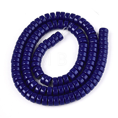 Opaque Solid Color Glass Beads Strands X-GLAA-N026-3x6mm-09-1