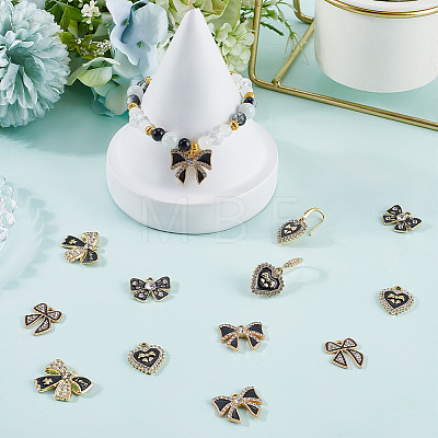 30Pcs 5 Styles Alloy Rhinestone Pendants FIND-SC0016-47-1