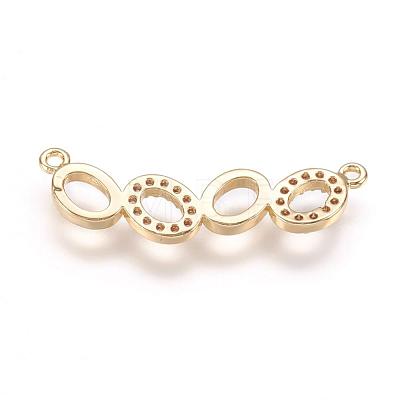 Brass Micro Pave Cubic Zirconia Links ZIRC-E124-14G-1