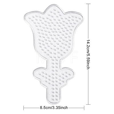 Rose Flower ABC Plastic Pegboards Used for 5x5mm DIY Fuse Bead DIY-YW0008-20-1