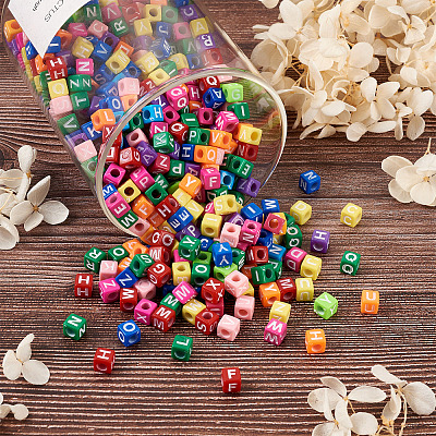 Mixed Color Acrylic Enamel Beads SACR-TA0001-08-1