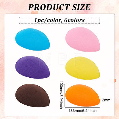 6Pcs 6 Colors Nylon Cloth Teardrop Fascinator Hat Base for Millinery AJEW-FG0002-80-1