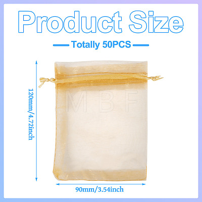 50Pcs Organza Bags Jewellery Storage Pouches Wedding Favour Party Mesh Drawstring Gift OP-TA0001-16C-1