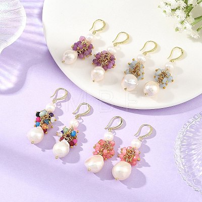 Natural Malaysia Jade & Natural Baroque Pearl Keshi Pearl Dangle Earrings EJEW-JE07410-1