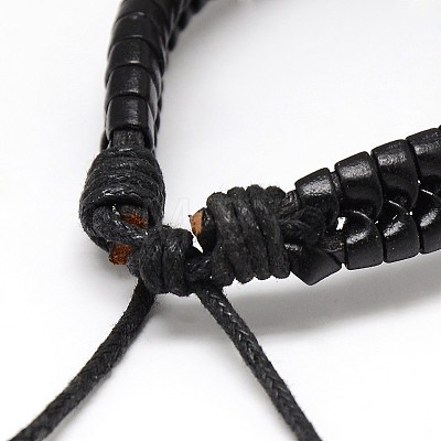 Trendy Unisex Casual Style Imitation Leather and Leather Bracelets X-BJEW-L302-01-1