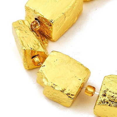 Electroplated Natural Pyrite Beads Strands G-F800-A01-1
