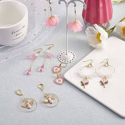 DIY Pink Drop Earring Making Kits DIY-SZ0008-71-1