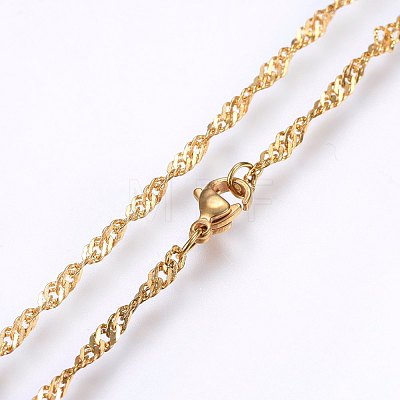 304 Stainless Steel Singapore Chain Necklaces MAK-L015-25E-1