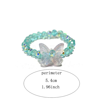 Handmade Lampwork Beaded Finger Rings WG40BFE-02-1