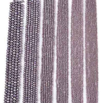 Electroplate Glass Beads Strands EGLA-A044-P1mm-B13-1